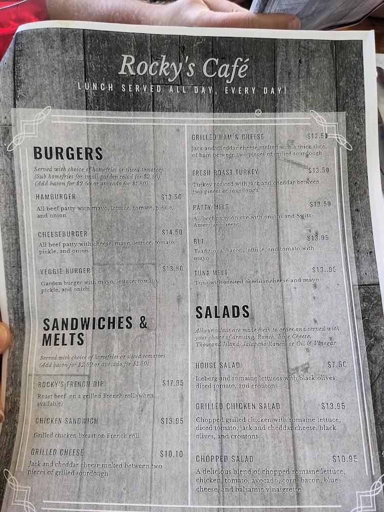 Rocky's Cafe Menu image 1